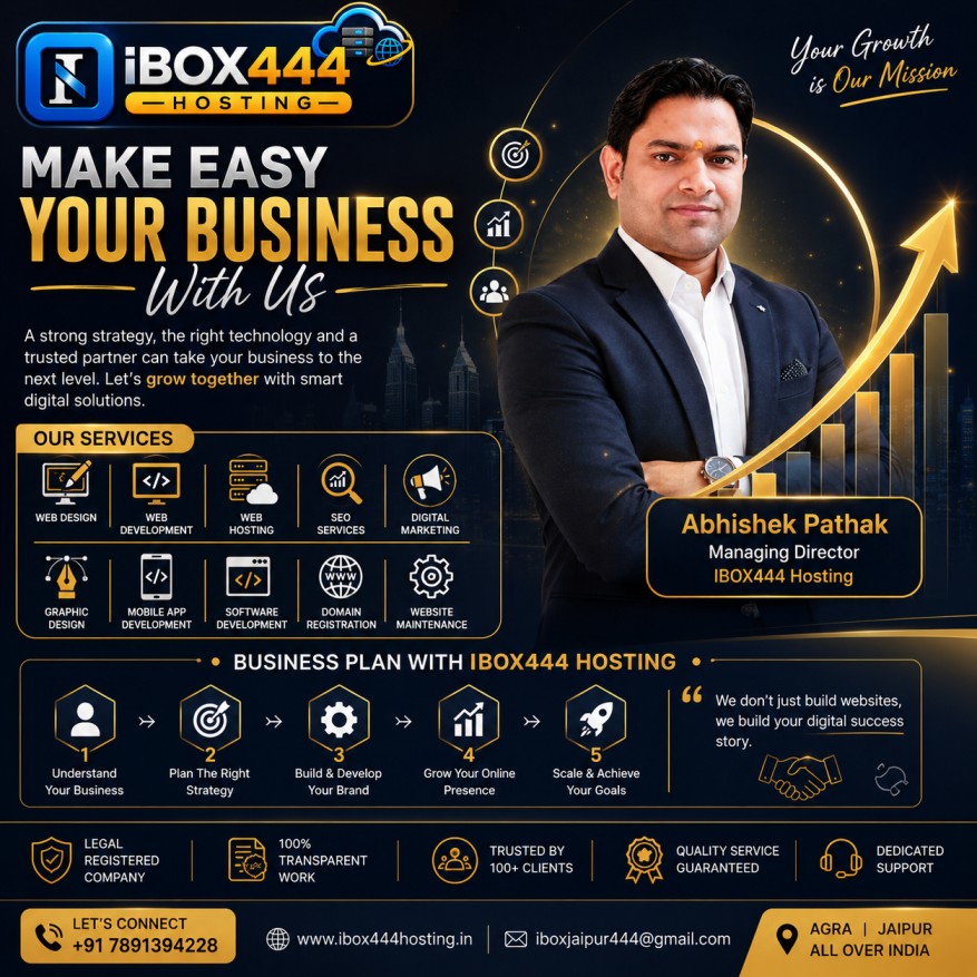 Business growth and digital strategy with IBOX444 Hosting in Agra Jaipur India
